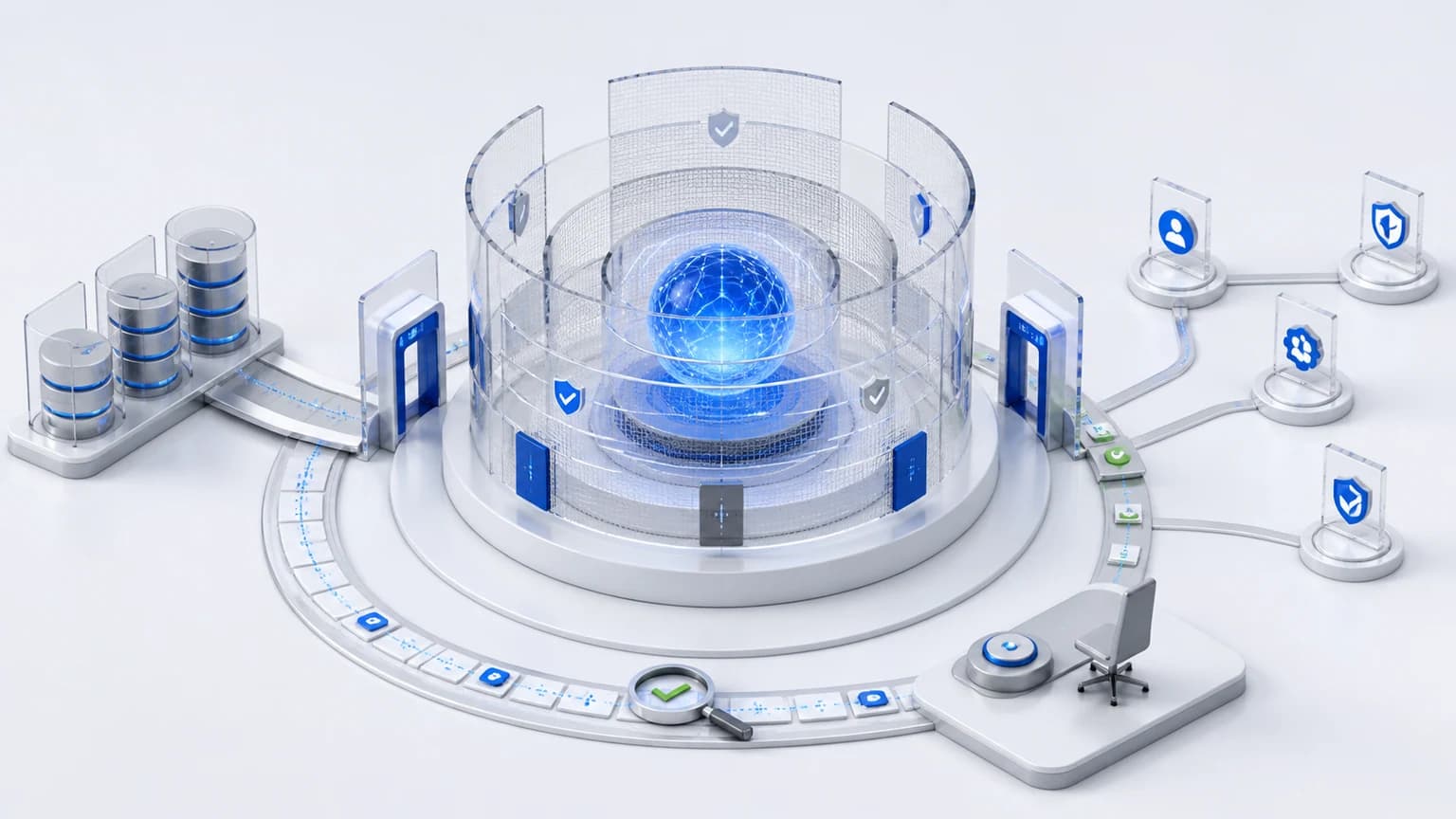 Illustration : Sicherheit und Governance von KI-Agenten