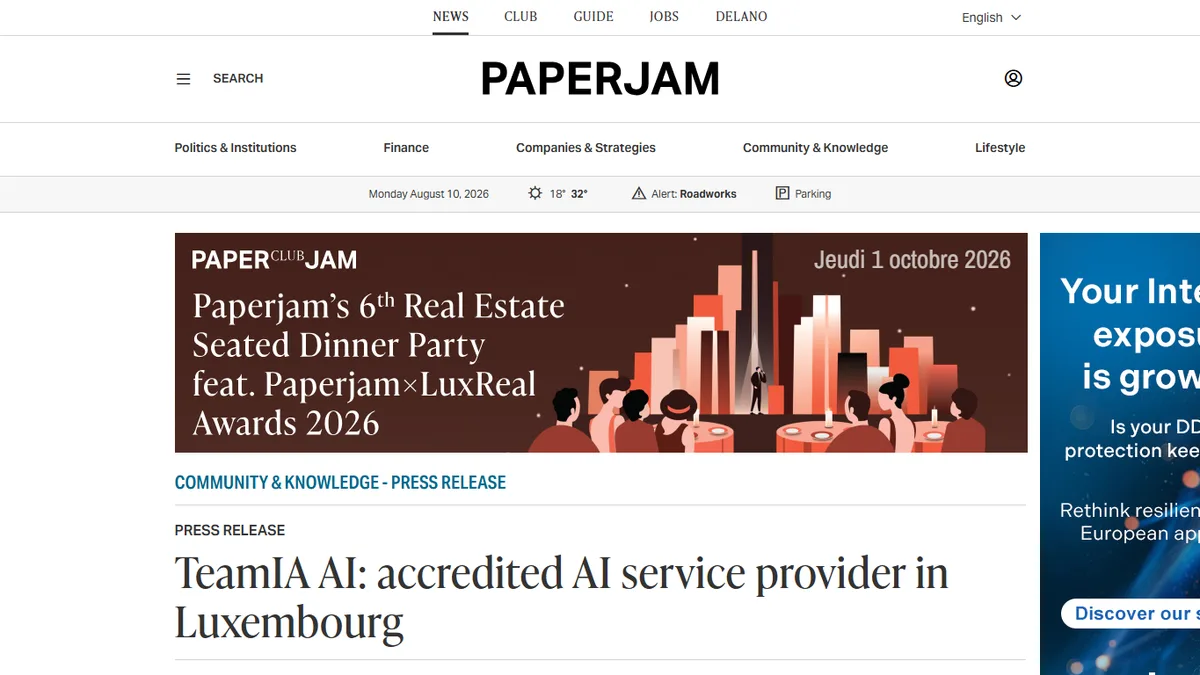 Illustration : TeamIA AI, accredited AI service provider in Luxembourg