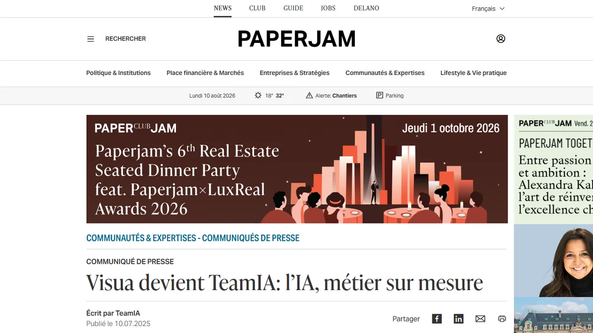 Illustration : Visua devient TeamIA : l’IA métier sur mesure