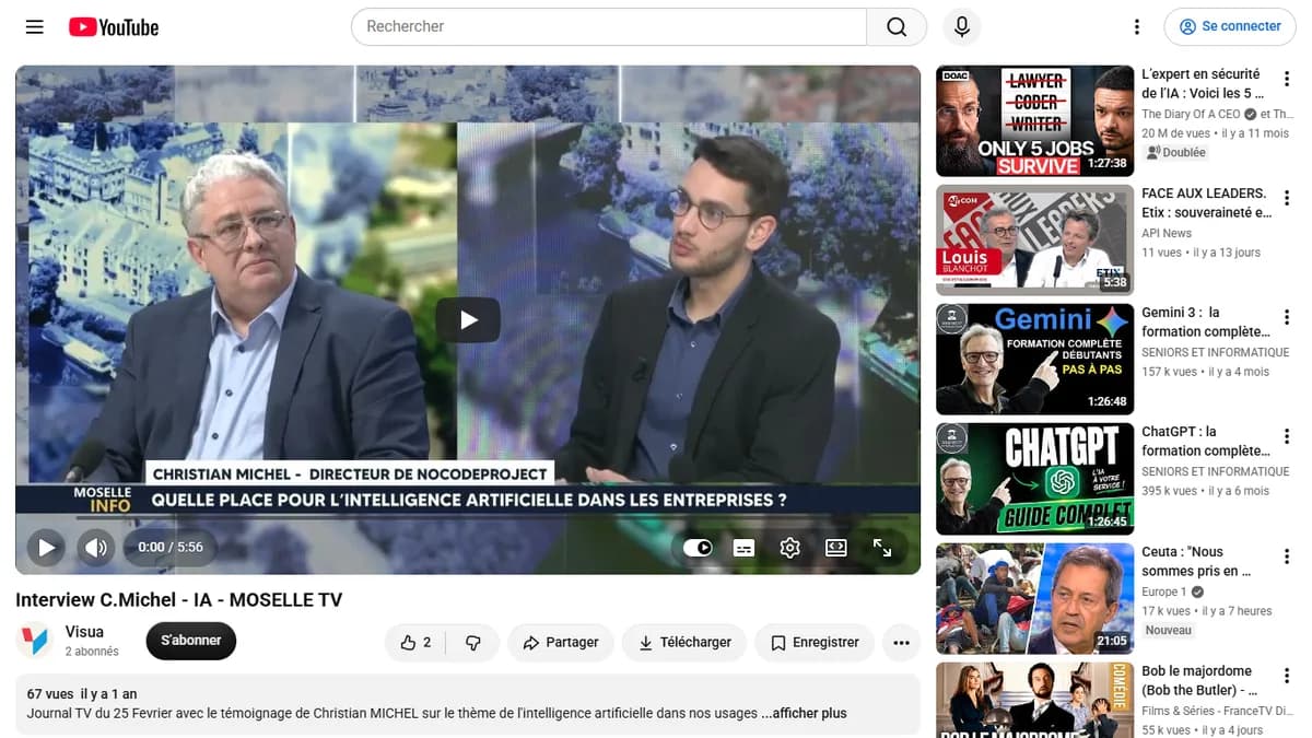 Illustration : Interview TV de Christian Michel